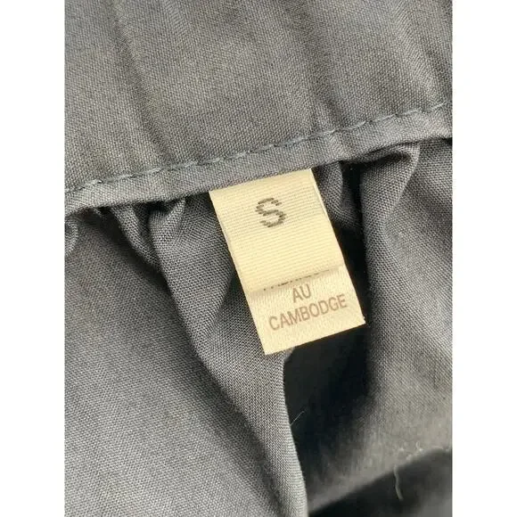 MUJI Women's Navy Blue Elastic-Waist A-Line Relaxed Fit Cotton-Blend Skirt SZ S - Picture 9 of 11